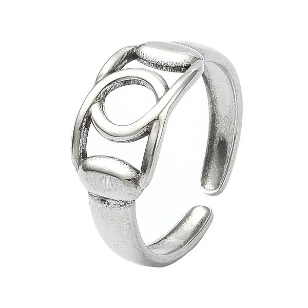 304 Stainless Steel Cuff Rings for Women