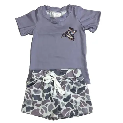 Boy Mallard Shorts Set Camo Summer Outfit Boy Summer Clothing Set