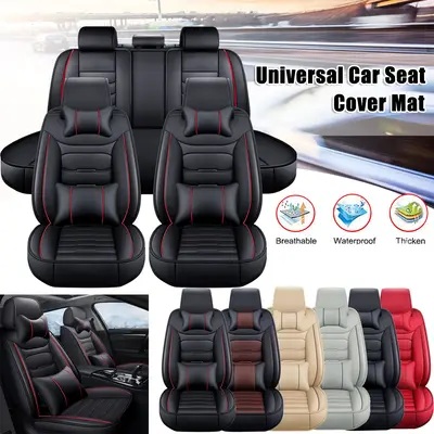 For Toyota Tacoma/ 4Runner/ RAV4 /Honda /Hyundai/Elantra/Tucson/Sonata/Accent/Car Seat Covers Full Set PU Leather Breathable ...