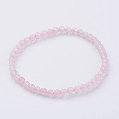 Natural Rose Quartz Beaded Stretch Bracelets