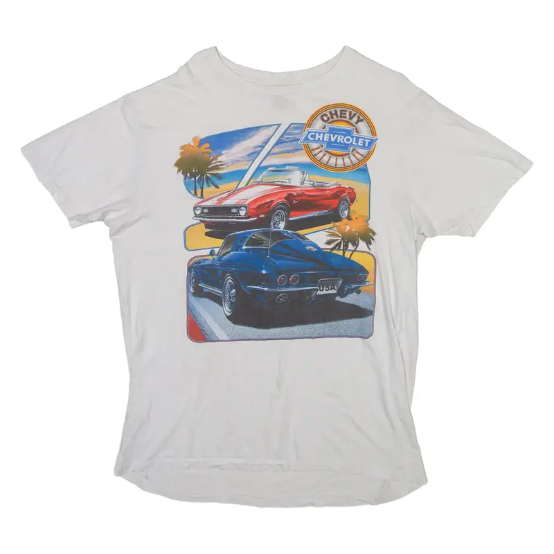 GM Chevrolet Mens T-Shirt White USA L