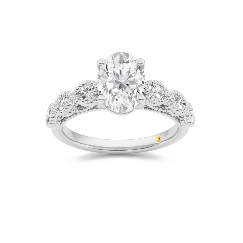 Lhasa Oval Lab Grown Diamond Engagement Ring | 10K White Gold 3 1/4 CT. TW.