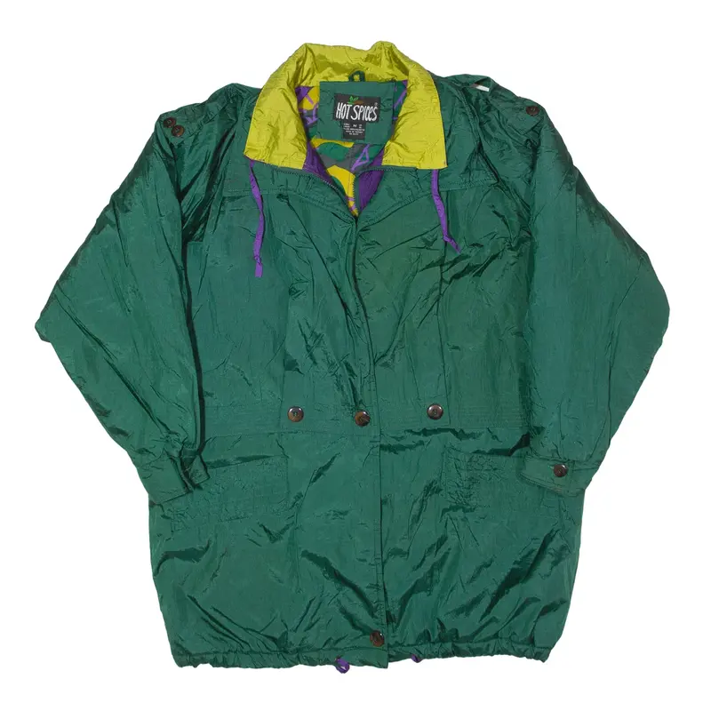 HOT SPICES Insulated Parka Jacket Green 80s Womens M