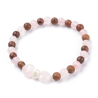 Natural Rose Quartz Stretch Bracelets