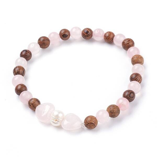 Natural Rose Quartz Stretch Bracelets