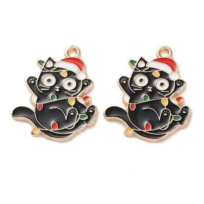 Christmas Theme Alloy Enamel Pendants