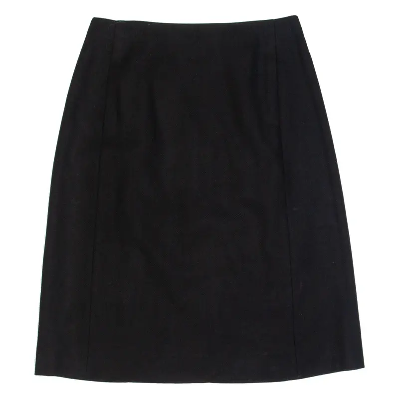 JAEGER Womens Straight Skirt Black Knee Length Wool UK 10