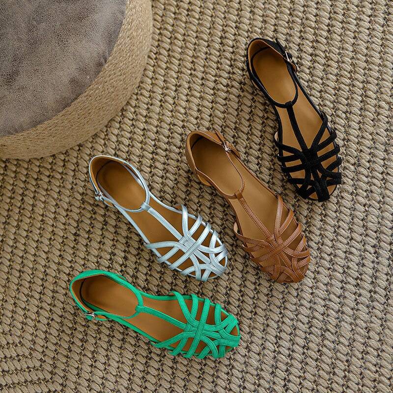 CHIKO Alvaro Round Toe Block Heels Flats Sandals