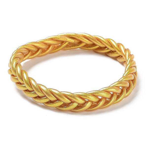 Sparkling Plastic Cord Braided Stretch Bracelets