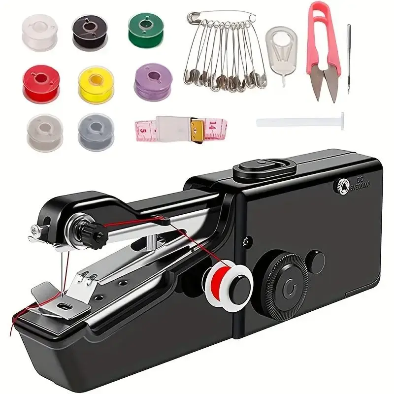 Handheld Sewing Machine Mini Portable Cordless with Accessory Kit for Quick Stitching Easy to Operate for Home Travel and DIY...