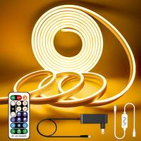 LED Neon Strip Lights 16.4FT/5M 2800K Warm White Neon Light Strip 24V,Waterproof IP65 LED Strip, Cut any Position for DIY,Sil...