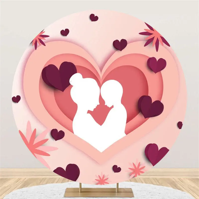 Pink Heart Paper Draw Round Mothers Day Backdrop - Aperturee