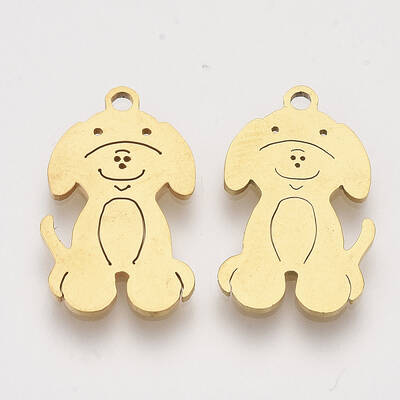 201 Stainless Steel Puppy Pendants