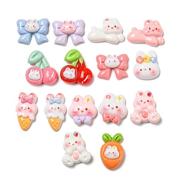 Rabbit Theme Opaque Resin Decoden Cabochons