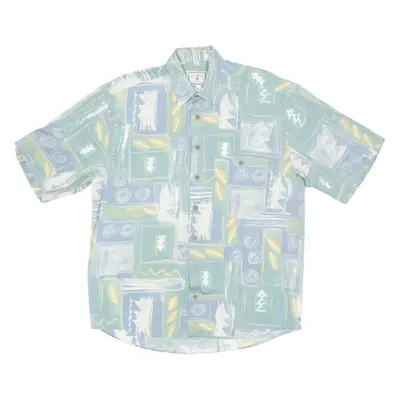 ACCANTO Mens Shirt Green Crazy Pattern S