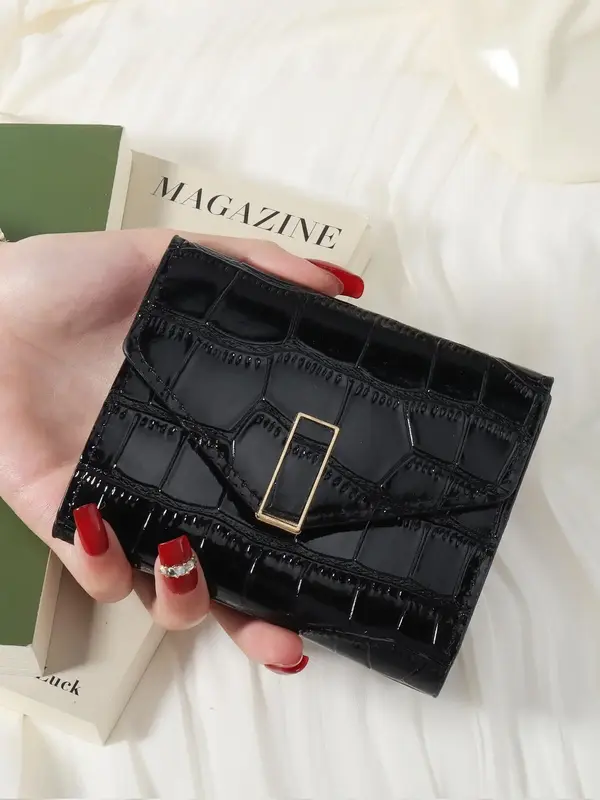 Women's  Solid Color Short Wallet, Simple Multi-functional Wallet for Women & Girls, Casual Trendy Versatile High-quality Dai...