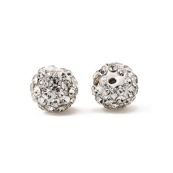 Grade A Round Crystal Pave Disco Ball Beads