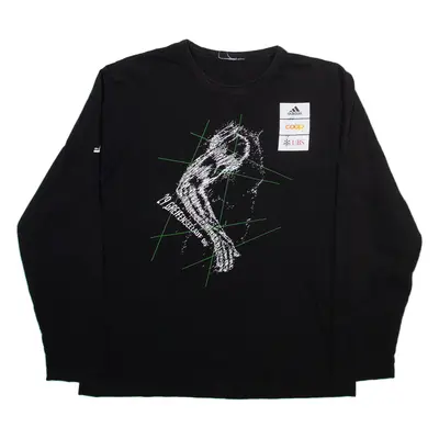 ADIDAS Mens T-Shirt Black Long Sleeve M