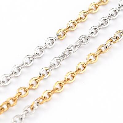 Two Tone 304 Stainless Steel Cable Chains