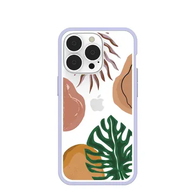 Clear Abstract Botanics iPhone 13 Pro Case With Lavender Ridge