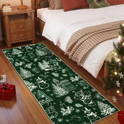 Garvee Christmas Rug Thin Washable Rug with Non Slip Rubber Backing, Low Pile Soft Indoor Carpet, Non Shedding Foldable Print...
