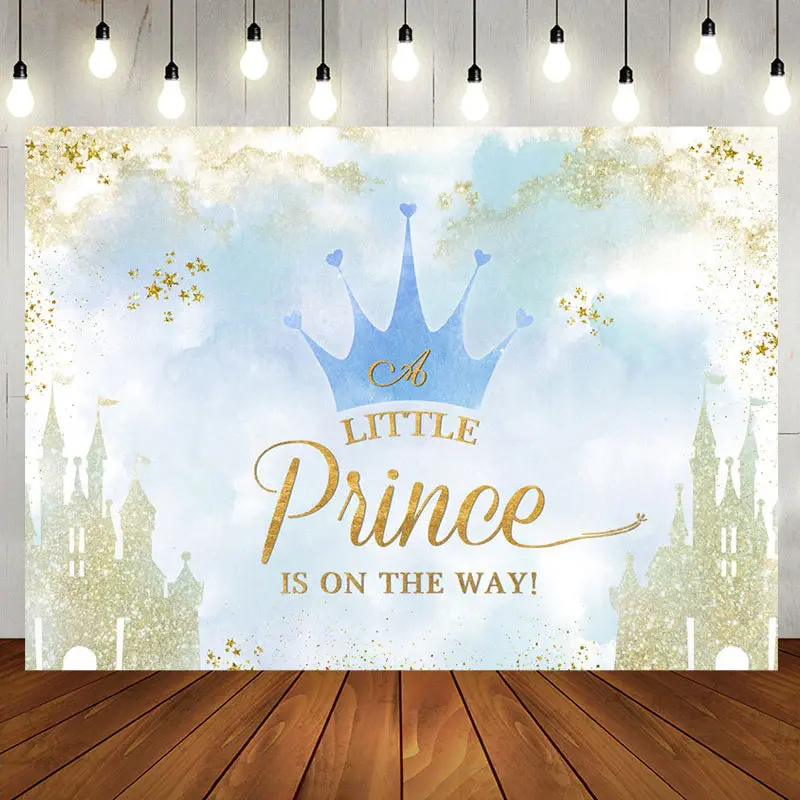 Sweet Crown Castle For Prince Baby Shower Backdrop - Aperturee