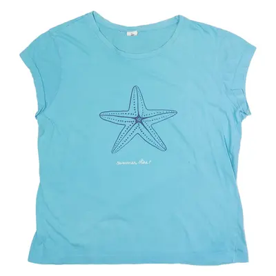 Summer Star Womens T-Shirt Blue Sleeveless Crew Neck M