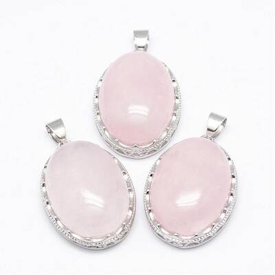 Natural Rose Quartz Pendants