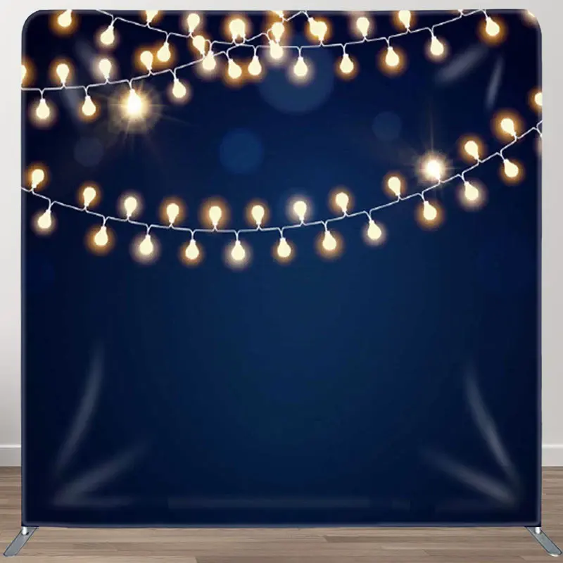 Aperturee Dark Blue With Lights Bokeh Party Backdrop Cover - Aperturee