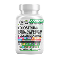 Colostrum Supplement Capsules Probiotics Pills Prebiotics, L-Glutamine, Digestive Enzymes, Folate, Fiber, ACV, Turmeric, Appl...