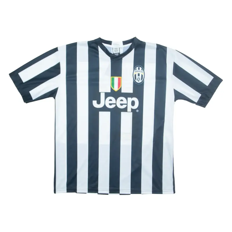 JUVENTUS FC Mens Football Shirt Jersey Black V-Neck XL