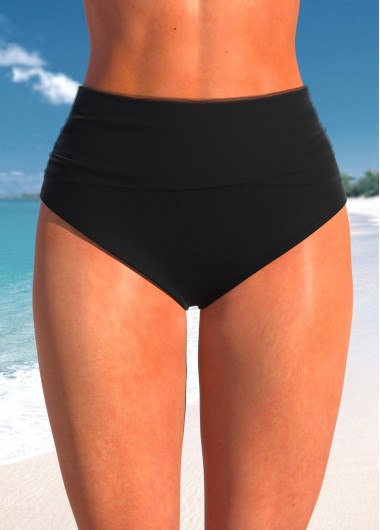 Modlily High Waisted Black Stretch Bikini Bottom - XL