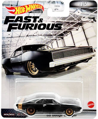 1968 Dodge Charger R/T Matt Black with Gold Tail Stripe \