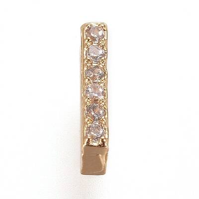 Golden Plated Brass Micro Pave Cubic Zirconia Slide Charms