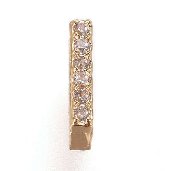 Golden Plated Brass Micro Pave Cubic Zirconia Slide Charms