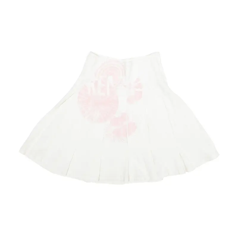 Vintage KENZO Short Pleated Skirt Cream 90s Girls S