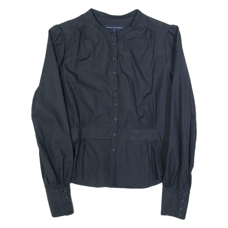 FRENCH CONNECTION Womens Printed Shirt Blue Long Sleeve Striped UK 14