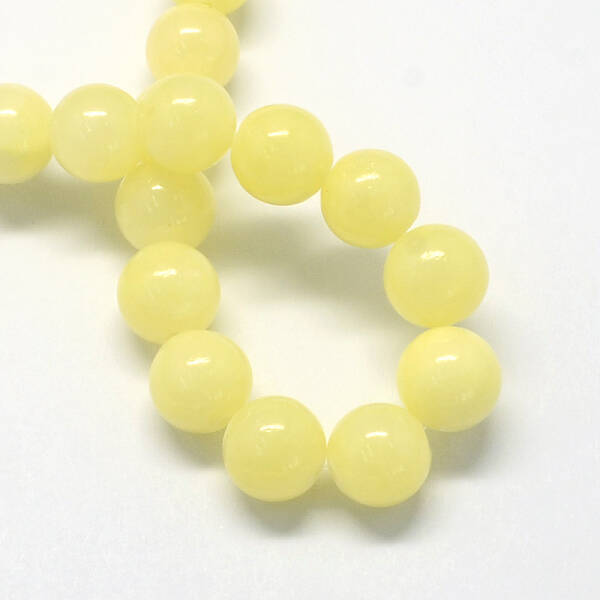 Natural Dyed Yellow Jade Gemstone Bead Strands