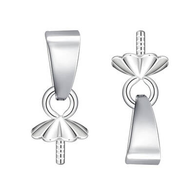 Rhodium Plated Sterling Silver Bails