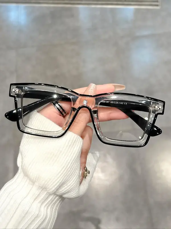 Blue Light Glasses for Men/Women, Square Frame Blue Light Eyeglasses, Summer Travel Essentials, Fashion Eyeglasses for Work, ...