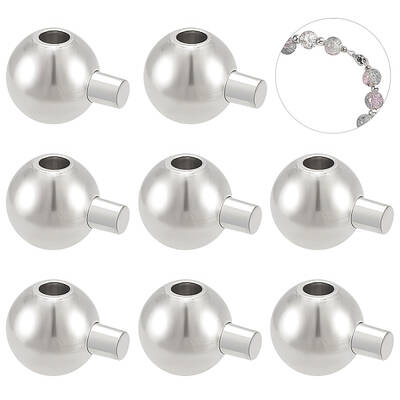 8Pcs Sterling Silver Crimp Beads