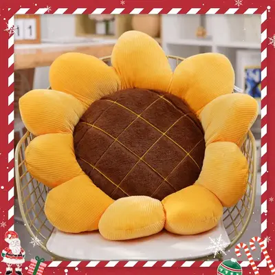 Sunflower Shaped Throw Pillow, 1 Count Cute Plush Pillow, Soft Cushion for Living Room Decor, Bedroom Accessories, Decorative...