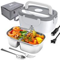 Electric Lunch Box, 65W Portable Food Heater for Adults, Fast Heating Food Warmer for Car Truck Home Office 110V/12V/24V with...