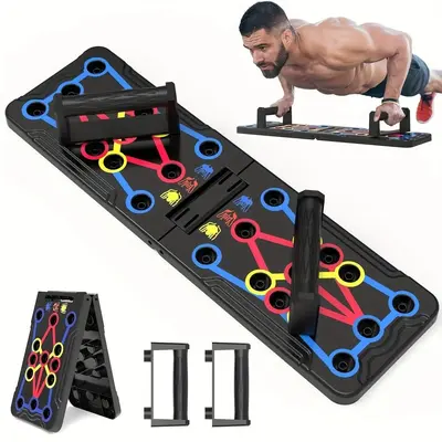 Muscle Exercise Push-up Board, Portable Foldable Push-up Bar, Household Exercise Tool, Push-up Training Stand for Home, Gym, ...