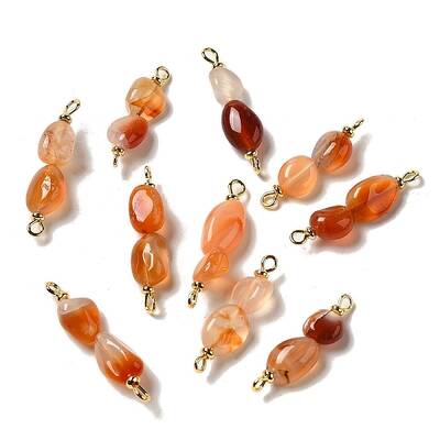 Natural Agate Connector Charms
