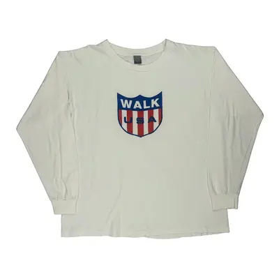 Usa Unbranded Long Sleeve T-Shirt - XL White Cotton