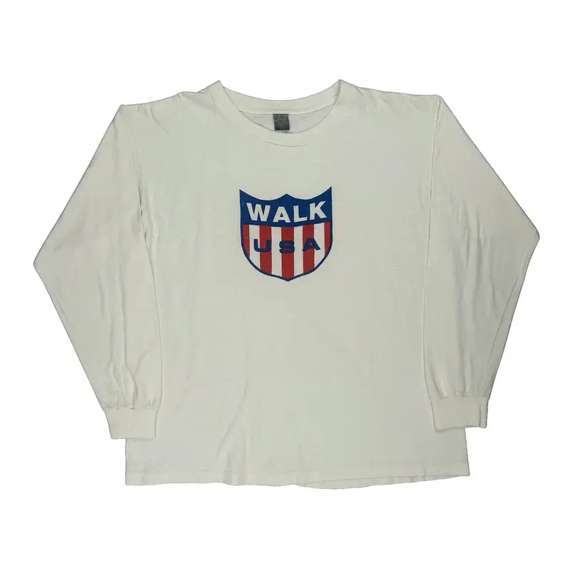 Usa Unbranded Long Sleeve T-Shirt - XL White Cotton