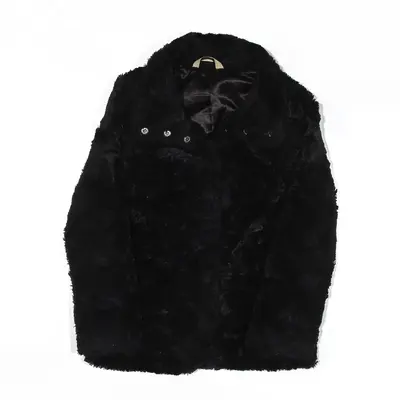 H&M Faux Fur Jacket Black Girls M