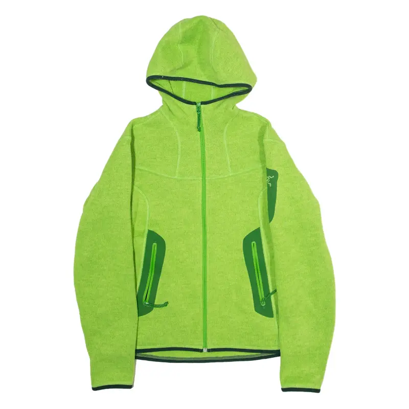 ARC'TERYX Womens Fleece Jacket Green Knit Hooded S