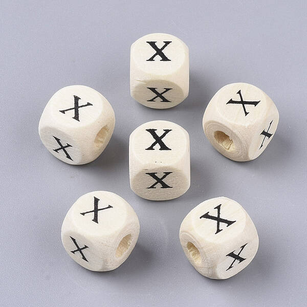 Printed Natural Wood Beads